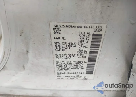 2010 Nissan Armada Titanium from USA, damaged, VIN 5N1AA0NC9AN602612